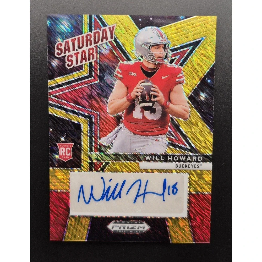 2025 Prizm Draft Picks Will Howard #SSS-WHD Saturday Star Auto Gold Shimmer /15